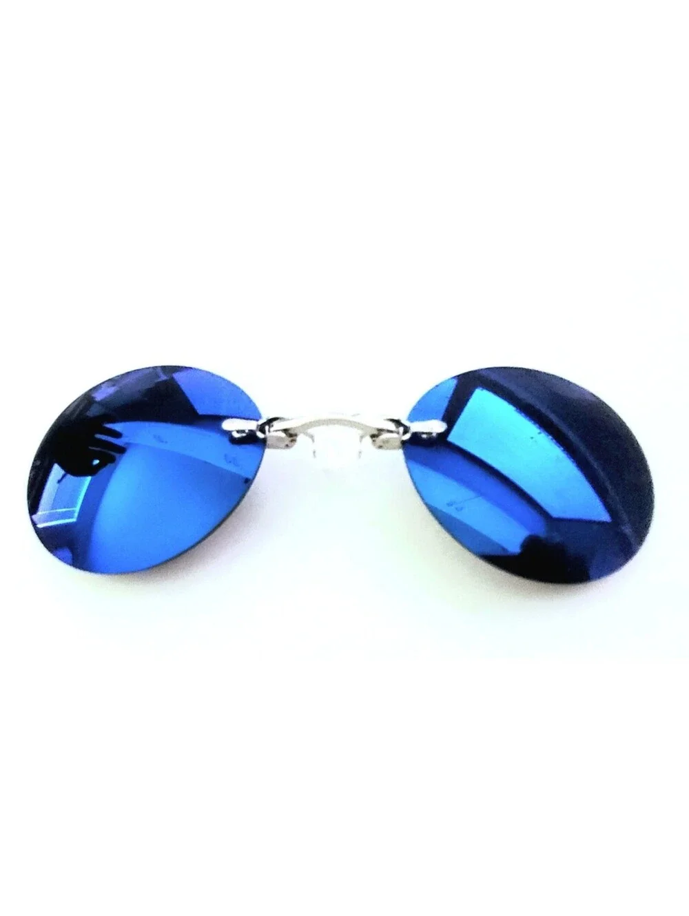 Blue Vintage Pince-Nez Nose Clip Sunglasses Sci Fi‎ Movie